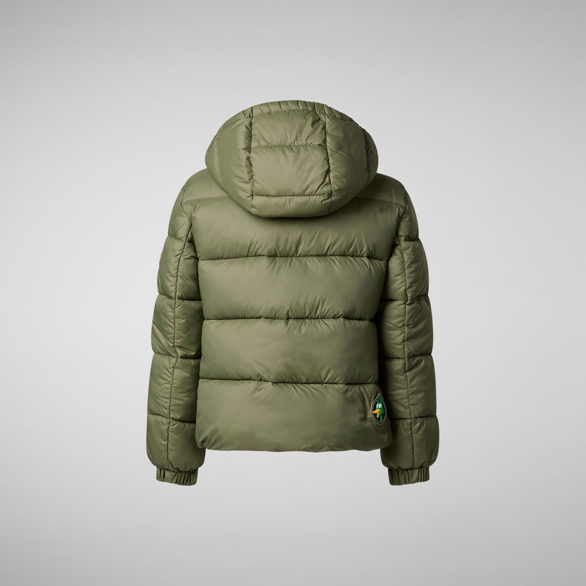 Unisex kids' animal free puffer jacket Gwen&Dax in laurel green Save The Duck