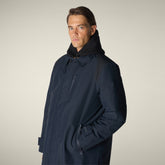 Impermeabile uomo Maurice blu nero e nero - Protech High performance | Save The Duck