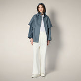 Impermeabile donna con cappuccio Tasha azzurro nuvola | Save The Duck