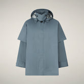 Impermeabile donna con cappuccio Tasha azzurro nuvola | Save The Duck