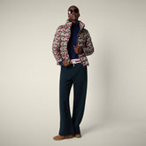 Doudoune pour femme Animal Free modèle Flower avec imprimé floral beige et rouge | Save The Duck