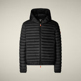 Doudoune à capuche Donald animal-free noir pour homme | Save The Duck