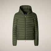 Herren-Steppjacke Donald mit Kapuze in Olivgrün | Save The Duck