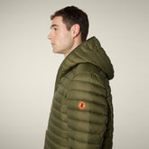Man's puffer jacket Donald in dusty olive | Save The Duck