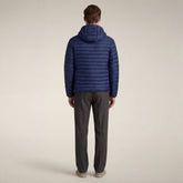 Doudoune à capuche Donald animal-free eclipse bleu pour homme | Save The Duck