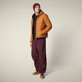 Men's Puffer Jacket Donald in Caramel Brown | Save The Duck