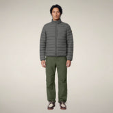 Men's Puffer Jacket Erion in Gunmetal Grey - Products | Save The Duck
