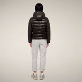 Women's Puffer Jacket Cosmary in Brown Black | Save The Duck