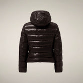 Women's Puffer Jacket Cosmary in Brown Black | Save The Duck