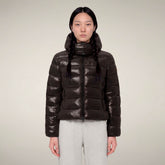 Women's Puffer Jacket Cosmary in Brown Black | Save The Duck