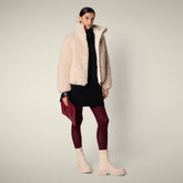 Piumino donna Kennie in shearling animal free beige crema | Save The Duck