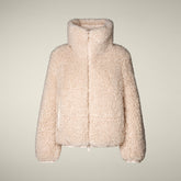 Piumino donna Kennie in shearling animal free beige crema | Save The Duck