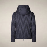 Damen-Steppjacke Melody mit Kapuze in Blau-Schwarz | Save The Duck