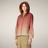 Giacca a vento donna Viv con stampa sfumata rosso terra di Siena | Save The Duck