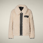 Giacca donna Hester in shearling animal free beige crema | Save The Duck