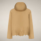 Giacca a vento donna Flo beige con ricamo floreale stardust | Save The Duck