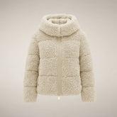 Piumino donna Lenora in pelliccia beige sabbia - FW26 Woman | Save The Duck