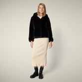 Women's faux fur Jacket Laila in Black | Save The Duck