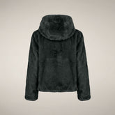 Giacca donna reversibile Laila in pelliccia verde nori - FW26 Woman | Save The Duck
