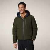 Men's Reversible Puffer Jacket Ezra in Land Green | Save The Duck