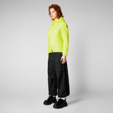 Woman's animal free puffer Kyla in fluo yellow | Save The Duck