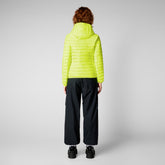 Woman's animal free puffer Kyla in fluo yellow | Save The Duck