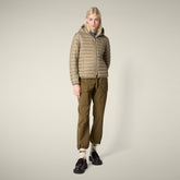 Piumino animal free con cappuccio donna Daisy Grigio elefante - Icons Donna | Save The Duck