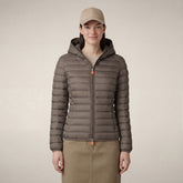 Piumino con cappuccio donna Daisy Grigio elefante | Save The Duck
