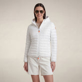 Damen-Steppjacke Daisy mit Kapuze in Weiss | Save The Duck