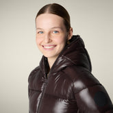 Piumino donna animal-free Lois marrone nero - Icons Donna | Save The Duck