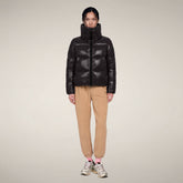 Women's Puffer Jacket Isla in Brown Black | Save The Duck