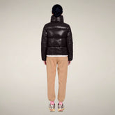 Women's Puffer Jacket Isla in Brown Black | Save The Duck
