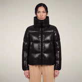 Women's Puffer Jacket Isla in Brown Black | Save The Duck