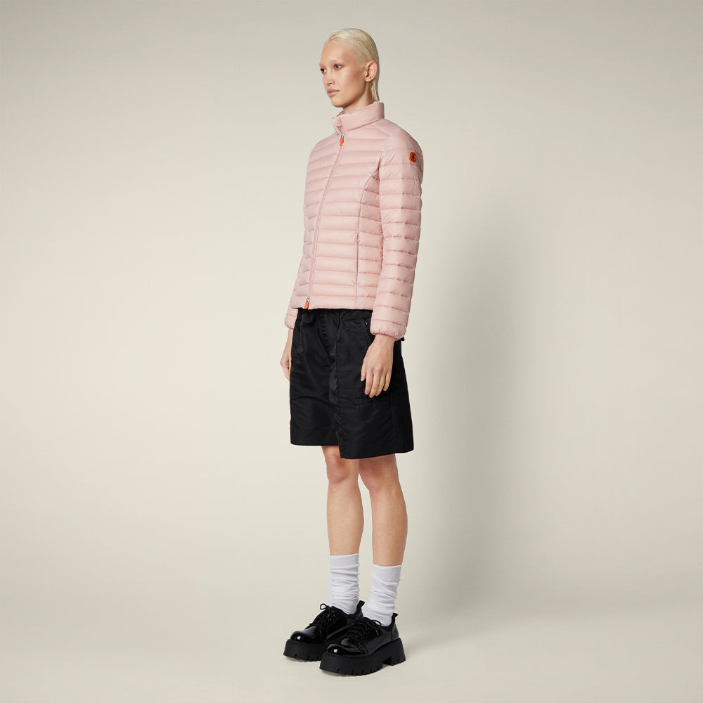 Women's animal free puffer jacket Carly in blush pink