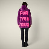 Women's faux fur Coat Hellen in Cyclamen Violet | Save The Duck