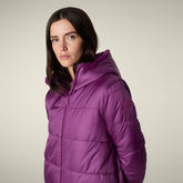 Women's faux fur Coat Hellen in Cyclamen Violet | Save The Duck