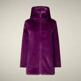 Women's faux fur Coat Hellen in Cyclamen Violet | Save The Duck