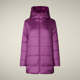 Women's faux fur Coat Hellen in Cyclamen Violet | Save The Duck