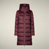 Piumino lungo donna animal free Lysa bordeaux | Save The Duck