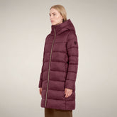 Doudoune longue Lysa bordeaux pour femme | Save The Duck