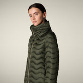 Piumino lungo donna animal free Livette verde bosco - Icons Donna | Save The Duck