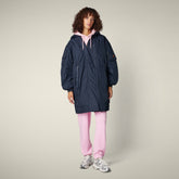 Bomber lungo donna animal free Isa blu nero | Save The Duck