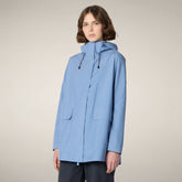 Women's hooded raincoat Daina in Cornflower Blue | Save The Duck