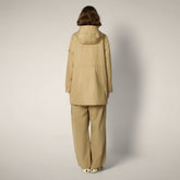 Damen-Langer Windbreaker Diletta in Stardust Beige | Save The Duck