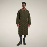 Piumino lungo donna Sadie verde serpente | Save The Duck