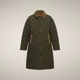 Piumino lungo donna Sadie verde serpente | Save The Duck