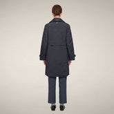 Imperméable pour femme modèle Pilar bleu noir - Produits | Save The Duck