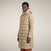 Piumino lungo donna Caramel beige pietra | Save The Duck