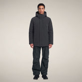 Men's Coat Rolf in Ebony Grey - Men's Raincoats | Save The Duck