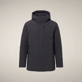 Men's Coat Rolf in Ebony Grey - Men's Raincoats | Save The Duck